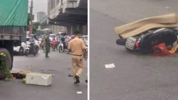 video khoanh khac xe dau keo di sai lan dam chet 2 nguoi di xe may