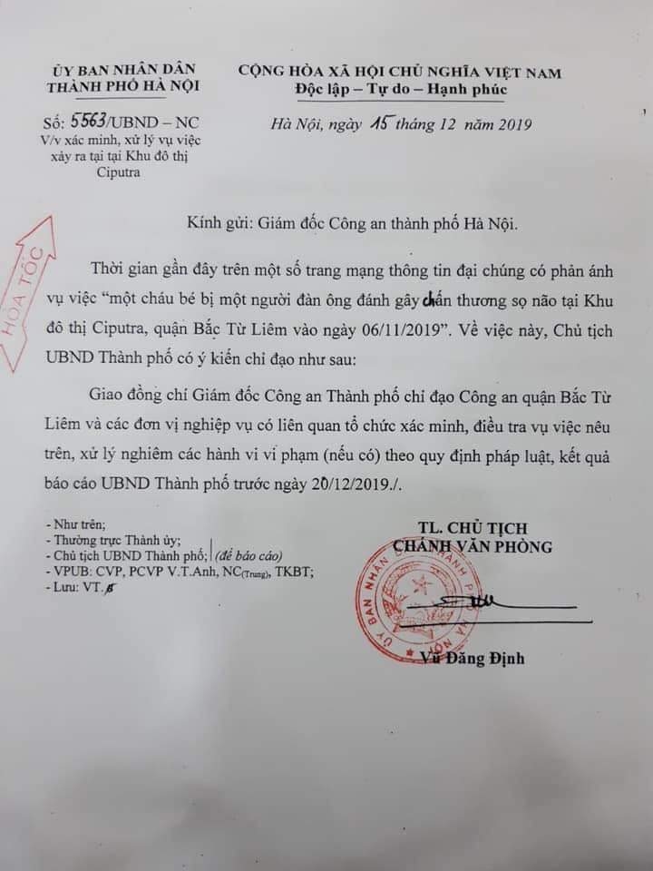 chu tich ha noi hoa toc chi dao xu ly vu danh be gai o ciputra