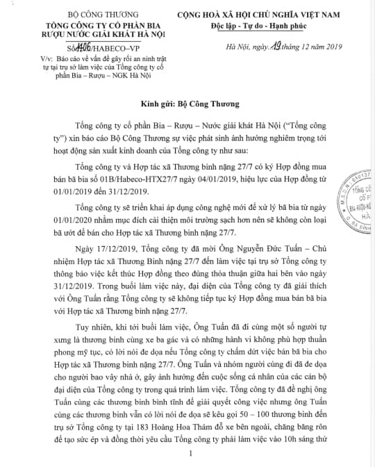 vi sao hang tram xe ba gac thuong binh vay kin tru so habeco