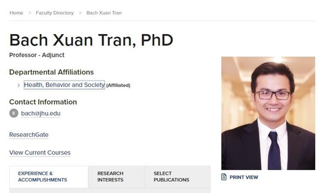 nguoi viet dau tien duoc phong giao su tai dai hoc johns hopkins my