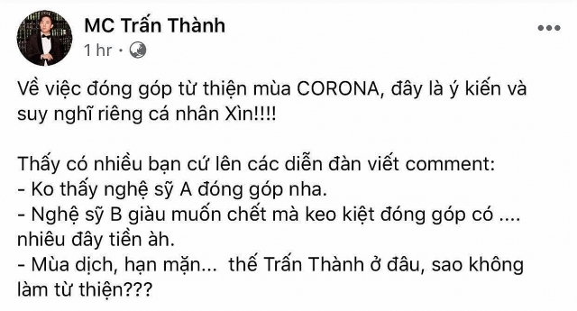 bi goi ten vi chua quyen gop tien chong dich tran thanh len tieng