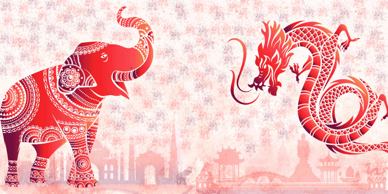 1831 elephant and dragon