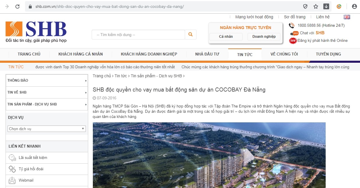ngan hang shb o dau giua bao cocobay da nang
