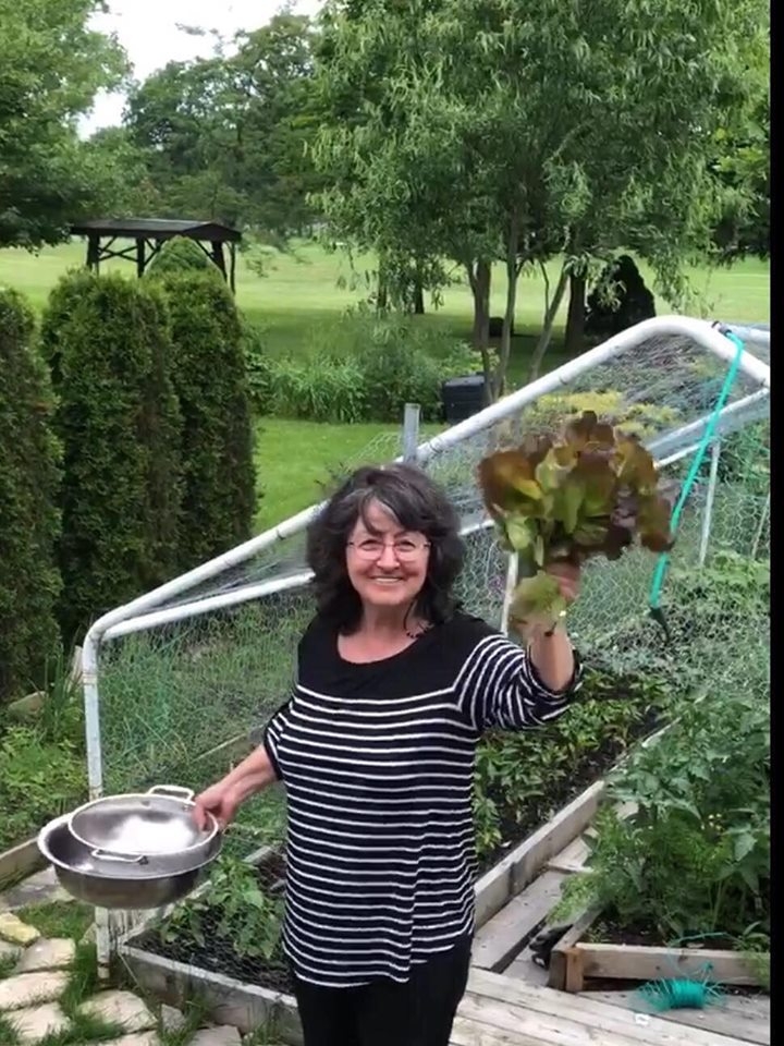 ghe tham khu vuon khong hoa chat van xanh tuoi rau cu cua nguoi phu nu cham chi trong sau khi ve huu