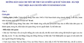 dap an de thi mon lich su tuyen sinh lop 10 vao thpt tp ha noi nam 2020