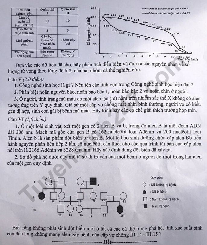 undefined 3102 de thi mon sinh hoc tuyen sinh lop 10 vao thpt chuyen tp ha noi2
