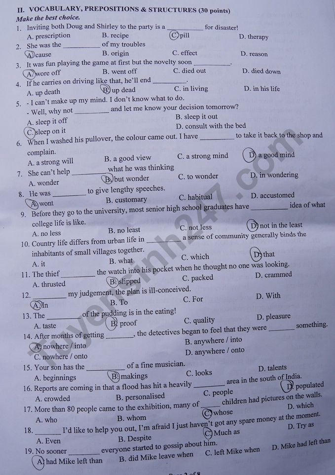 2402 dap an de thi anh van tuyen sinh lop 10 vao thpt chuyen trung hoc thuc hanh2