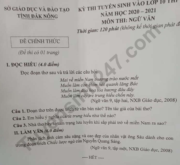 2202 dap an de thi ngu van tuyen sinh lop 10 vao thpt tinh dak nong1