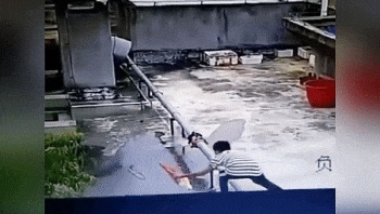 Video: Cậu bé lấy trộm chai xăng của bố mang đốt nóc tòa nhà vì tò mò, lửa bùng lên dữ dội