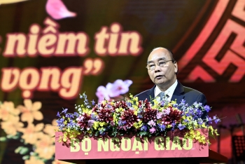 Chủ tịch nước Nguyễn Xuân Phúc phát biểu chúc Tết bà con kiều bào