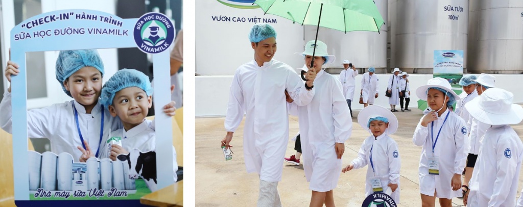 sieu nha may sua vinamilk don nhung vi khach sua hoc duong nhi