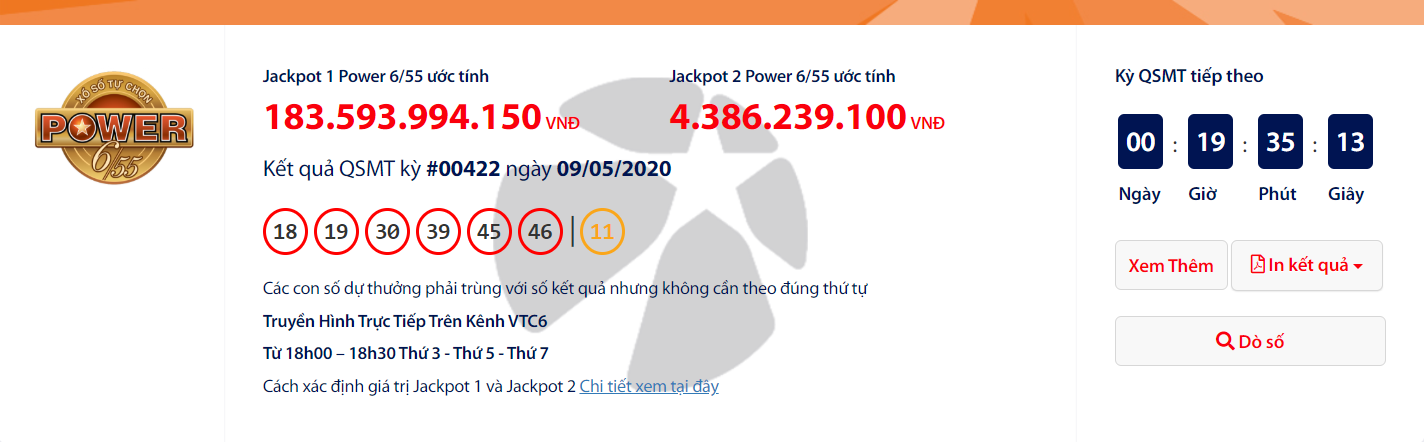 ket qua xo so vietlott mega 645 toi ngay 2452020 hon 33 ti dong thuoc ve ai