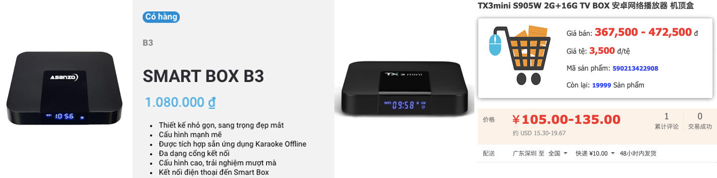 nhieu san pham cua asanzo giong hang ban tai trung quoc den ki la