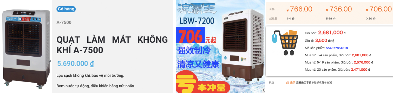 nhieu san pham cua asanzo giong hang ban tai trung quoc den ki la