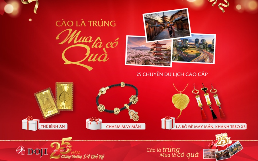 Sinh nhật DOJI 25 năm, khách hàng được hưởng những ưu đãi hấp dẫn nào? sinh nhat doji 25 nam khach hang duoc huong nhung uu dai hap dan nao