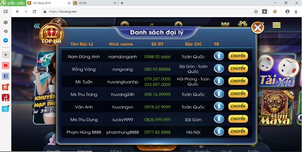 Thủ đoạn hoạt động tinh vi của sới bạc online trá hình Huvang xuat hien mot soi bac online tra hinh huvang hoat dong kieu rikvip