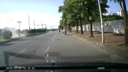 video o to cay nat dai phan cach trong cay xanh roi bo di