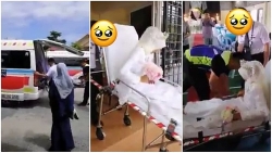 Chú rể điều xe cấp cứu và mang cáng đi... đón dâu