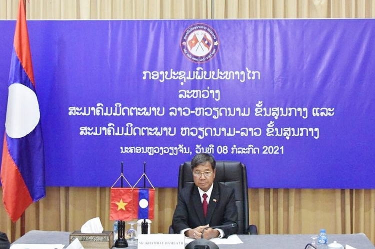 Ông Khambay Damlath - Ủy viên Ban Chấp hành Trung ương Đảng NDCM Lào, Phó Chủ tịch Quốc hội Lào, Chủ tịch Trung ương Hội Hữu nghị Lào - Việt Nam. (Ảnh: Tuấn Việt)