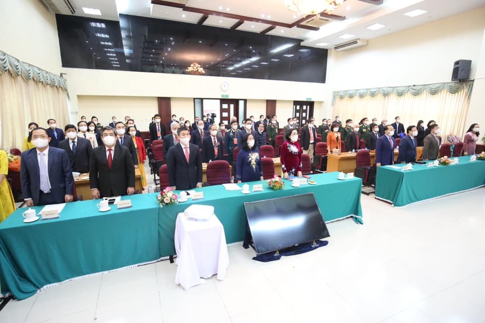 Hội Hữu nghị Việt Nam-Campuchia tổ chức Đại hội đại biểu toàn quốc lần thứ V nhiệm kỳ 2021-2026 tại đầu cầu Hà Nội. (Ảnh: Tuấn Việt)