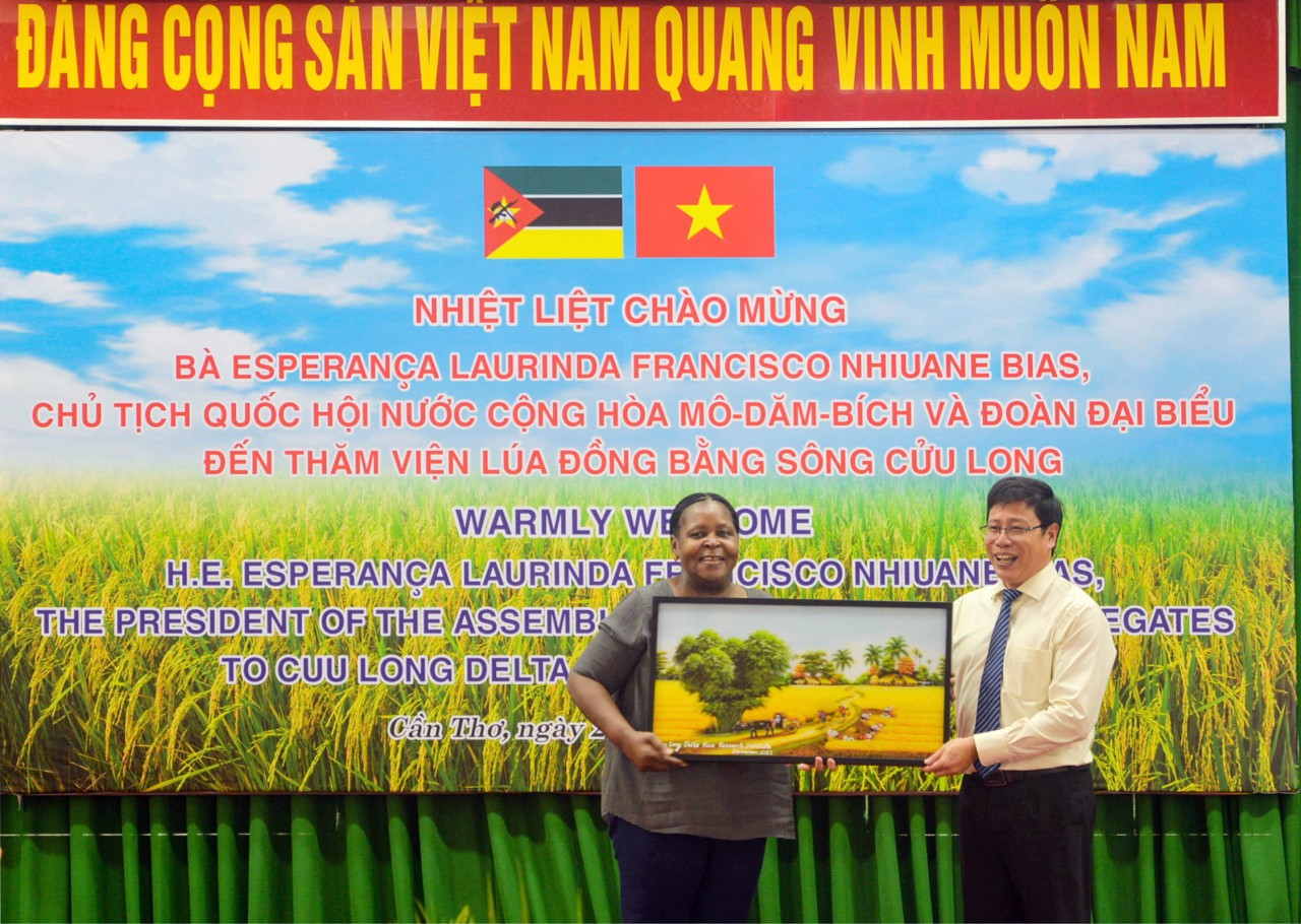 Chủ tịch Quốc hội Mozambique thăm Viện Lúa Đồng bằng sông Cửu Long