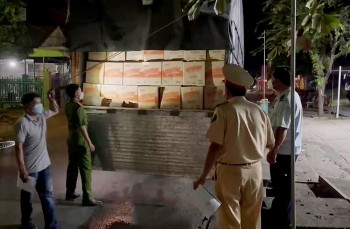 An Giang: Bắt 3 xe tải chở trên 9.500 chai dầu ăn nhãn mác nước ngoài với tổng trị giá khoảng 1,7 tỷ đồng
