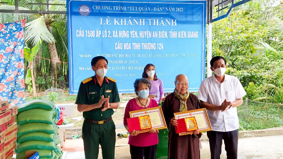 Khánh thành cầu giao thông nông thôn do Liên hiệp Kiên Giang vận động tài trợ