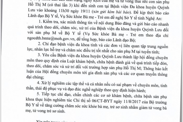 yeu cau da nang nghe an xu nghiem vu san phu thai nhi tu vong