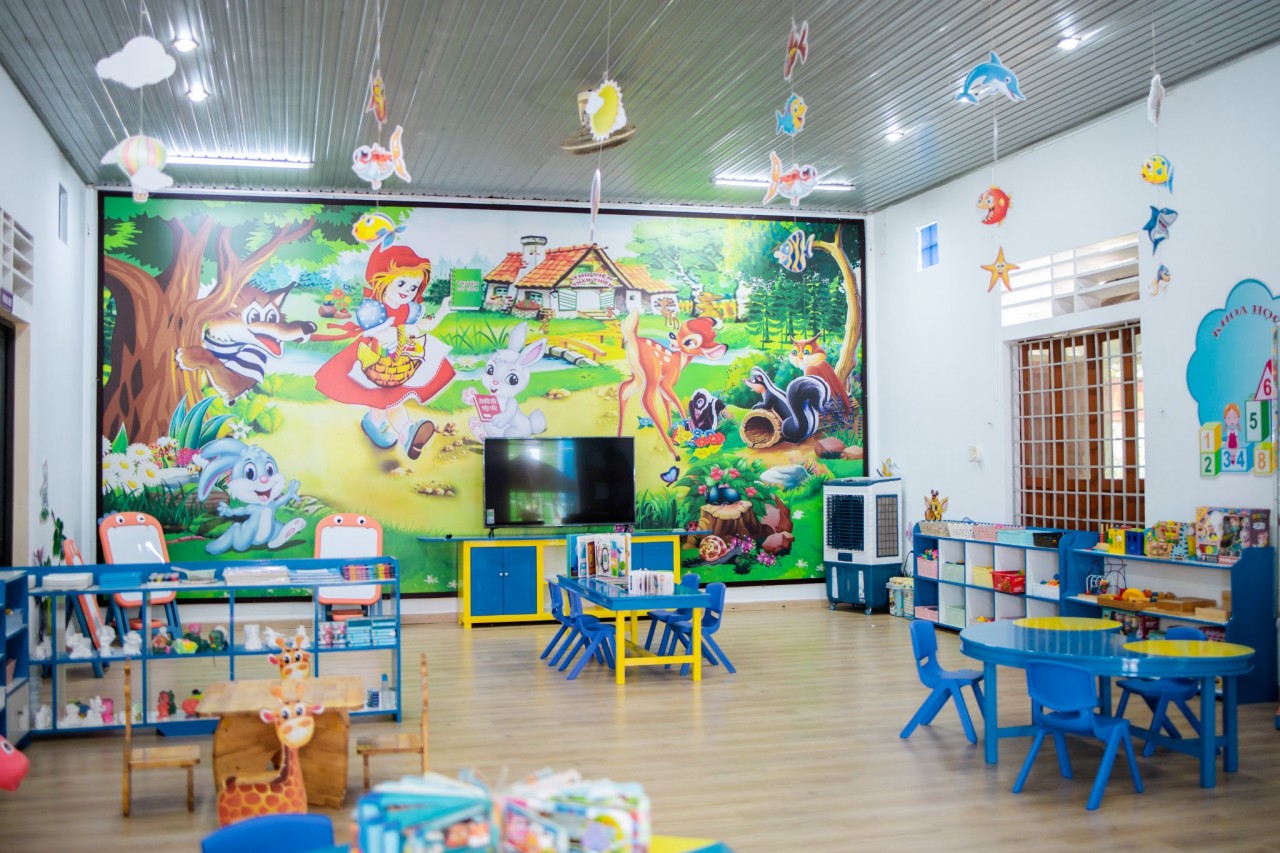 Một góc phòng học ở trường Mầm non Gio Châu. Ảnh: Zhi-Shan.