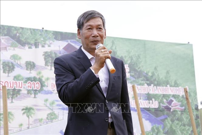 Ông Nguyễn Đăng Hùng, Tổng Lãnh sự Việt Nam tại Luang Prabang phát biểu tại Lễ khởi công. Ảnh: TTXVN
