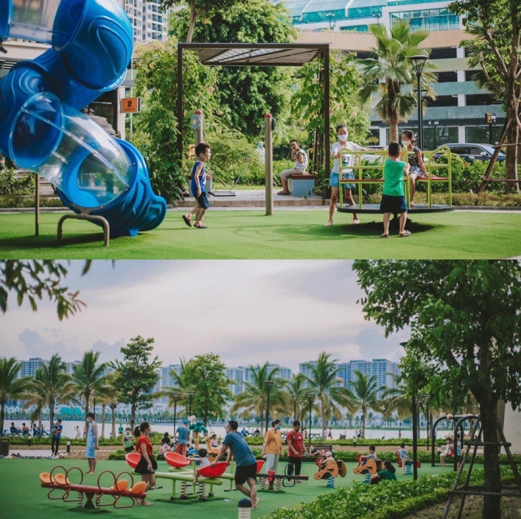 Hệ thống sân chơi phủ khắp khu đô thị