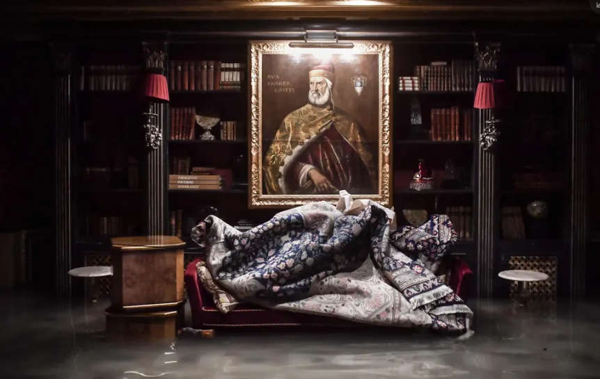 tham hoa venice chim nghim trong bien nuoc