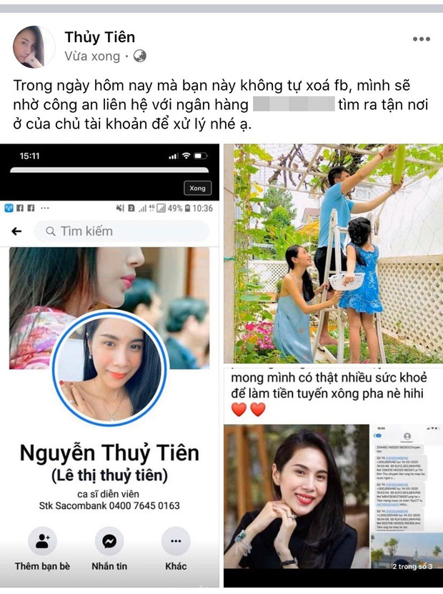 tin tuc giai tri sao viet hom nay 233 thuy tien buc xuc nho cong an can thiep khi bi gia mao tai khoan quyen gop tu thien