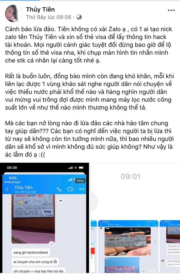 tin tuc giai tri sao viet hom nay 233 thuy tien buc xuc nho cong an can thiep khi bi gia mao tai khoan quyen gop tu thien