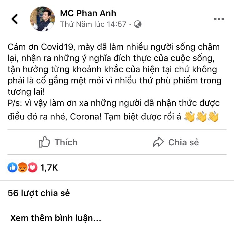 tin tuc giai tri sao viet hom nay 283 phat ngon cam on covid 19 mc phan anh nhan chi trich