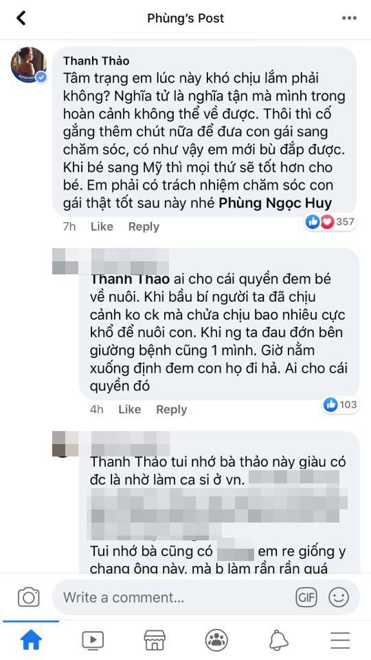 thanh thao bi phan doi khi khuyen phung ngoc huy don be lavie sang my nuoi duong