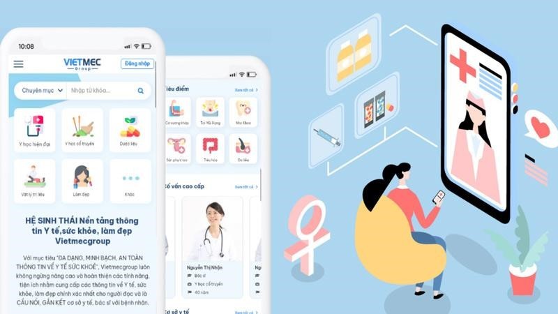 Hệ sinh thái Vietmec Group - Nền tảng y tế, sức khỏe, làm đẹp đa dạng.