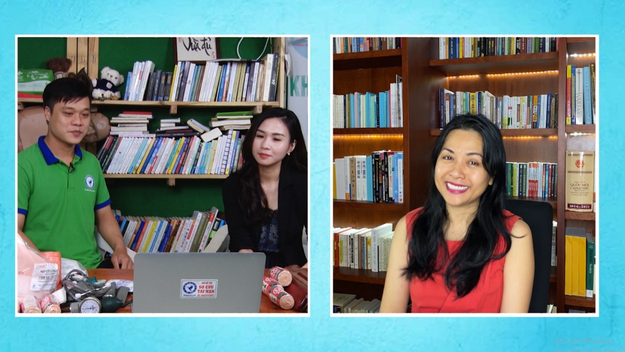 Phần giao lưu trực tuyến của chị Trần Uyên Phương trong chương trình,