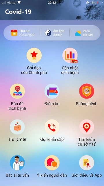 Ứng dụng COVID-19 ung dung covid 19
