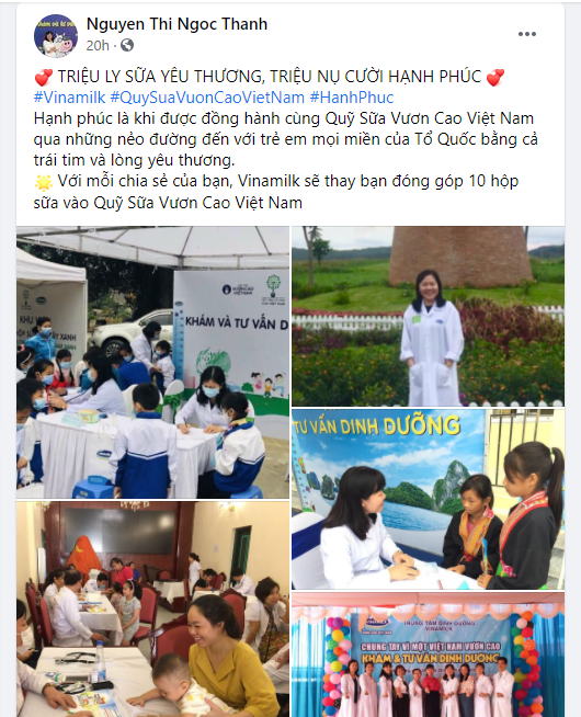 Chiến dịch Vinamilk “triệu ly sữa yêu thương, triệu nụ cười hạnh phúc
