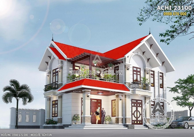 1001 mau biet thu nha vuon 2 tang mai thai duoc san don nhat hien nay