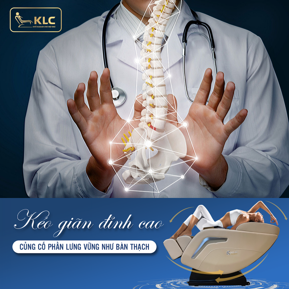 Tính năng kéo dãn hỗ trợ trị liệu đau lưng.