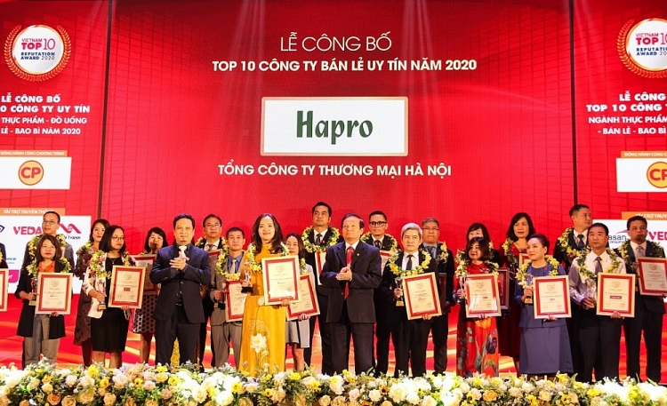 Thương hiệu Hapro lần thứ 3 liên tiếp vinh dự được nằm trong TOP 10 Công ty bán lẻ uy tín nhóm hàng tiêu dùng nhanh, siêu thị