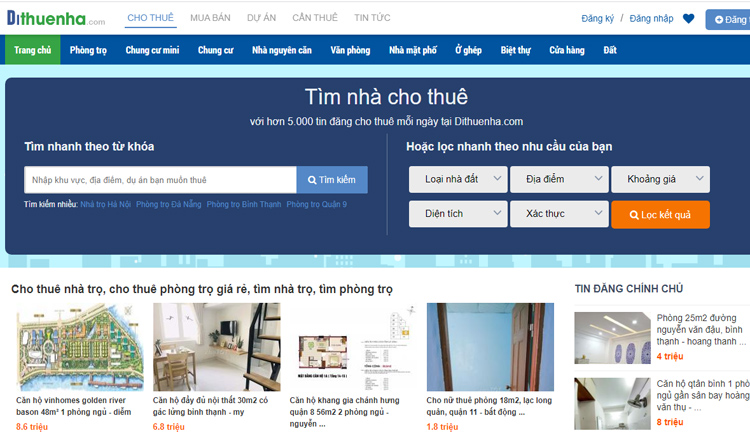 Trang chủ của dithuenha.com