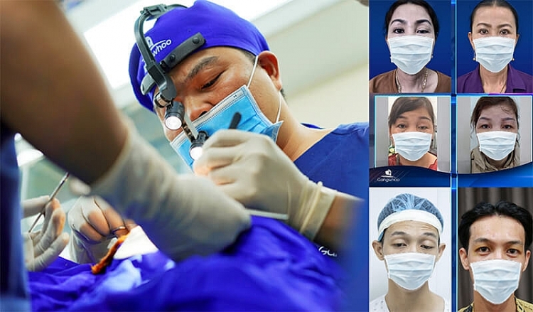 Bác  sĩ Phùng Mạnh Cường đang trực tiếp khắc phục mắt hỏng cho khách hàng