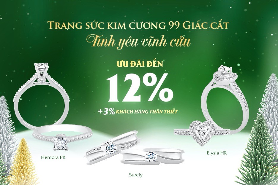 Thế Giới Kim Cương ưu đãi khủng dịp Noel và chào Năm mới 2022