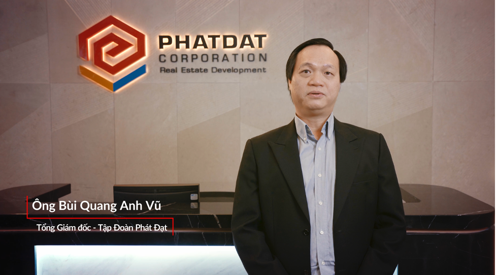 Ông Bùi Quang Anh Vũ – Tổng giám đốc Tập đoàn Phát Đạt chia sẻ cảm nhận về tập đoàn Danh Khôi  (Ảnh trích từ video clip phỏng vấn đối tác đồng hành)