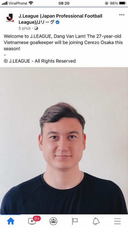 Văn Lâm chính thức gia nhập Cerezo Osaka ở J-League