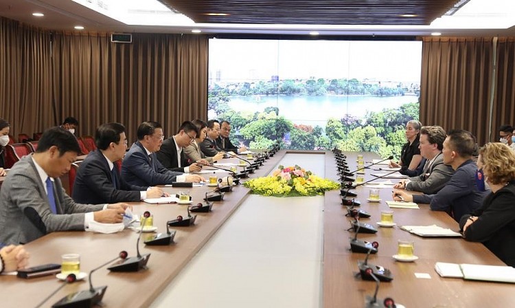 Quang cảnh buổi tiếp (Ảnh: HNM)