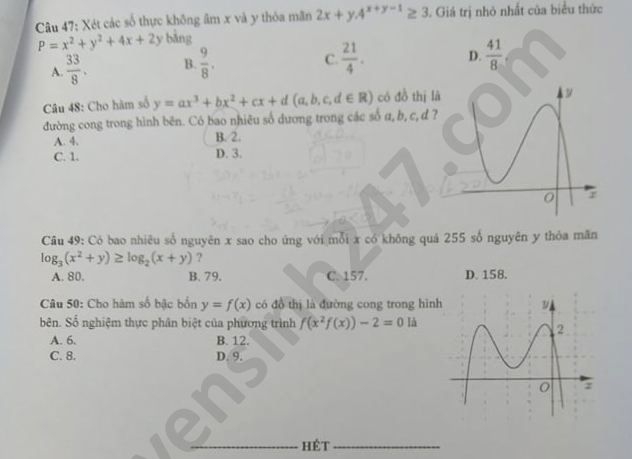 4705 de thi tot nghiep thpt mon toan 2020 ma 104 5 result
